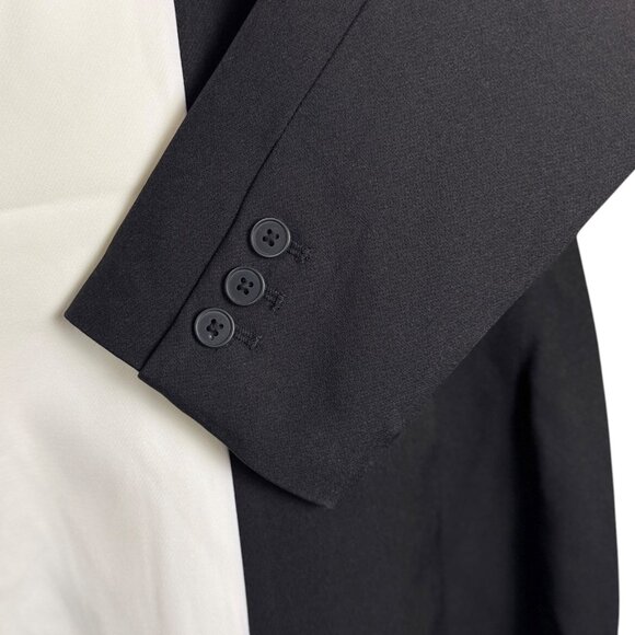 Endless Rose NWT Colorblock Contrast Blazer Romper Small Tuxedo Black White - Picture 7 of 12